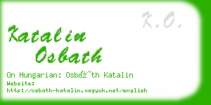 katalin osbath business card